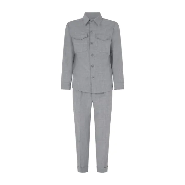 Alessandro Gilles - Abito grigio in lana sfoderato con pantalone con doppia