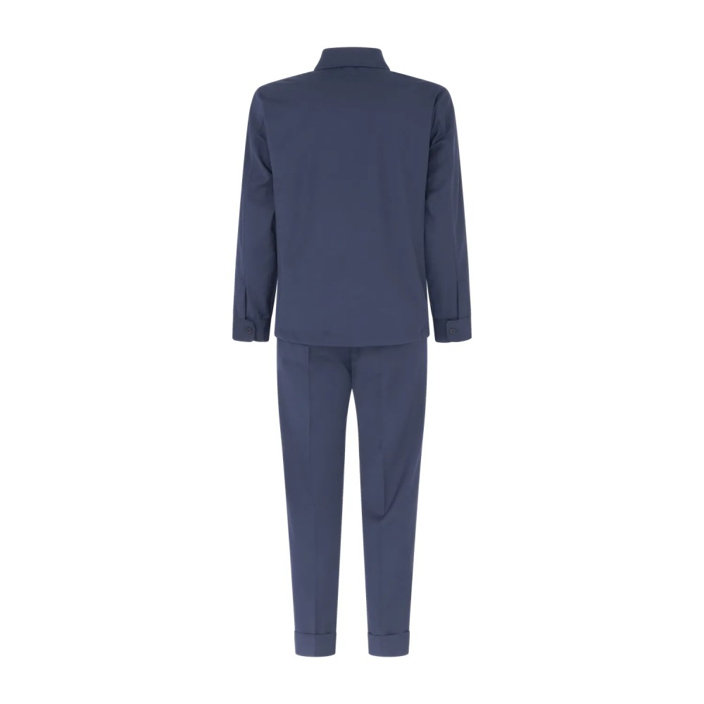Alessandro Gilles - Abito blu overshirt in lana sfoderato con pantalone con