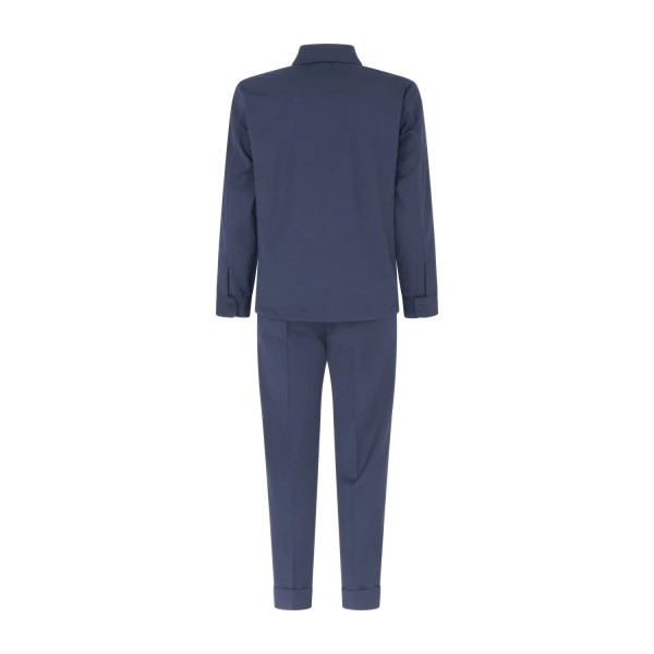 Alessandro Gilles - Abito blu overshirt in lana sfoderato con pantalone con