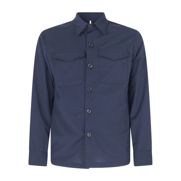 Alessandro Gilles - Abito blu overshirt in lana sfoderato con pantalone con