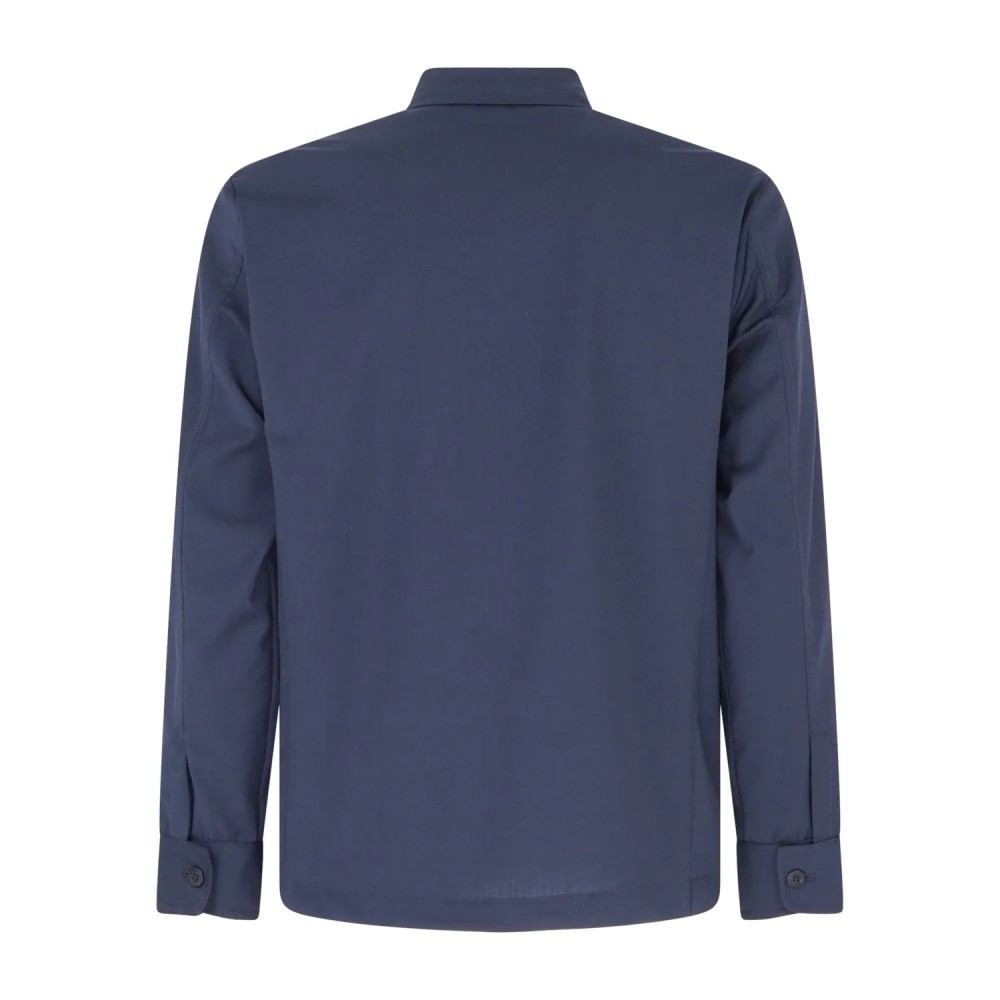Alessandro Gilles - Abito blu overshirt in lana sfoderato con pantalone con