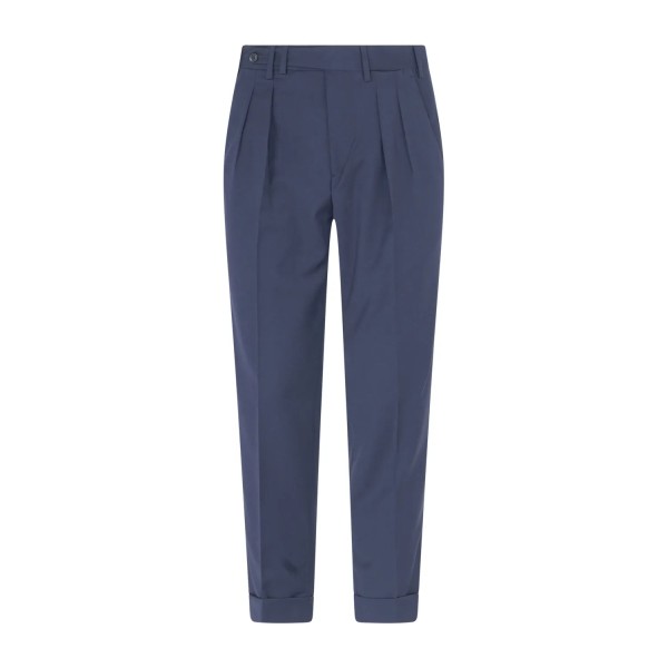 Alessandro Gilles - Abito blu overshirt in lana sfoderato con pantalone con