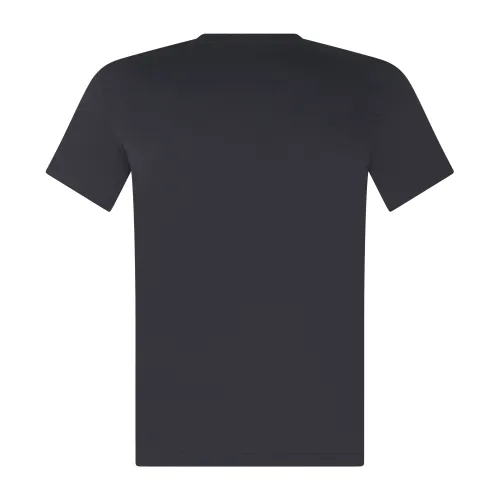 Emporio Armani - T-shirt nero manica corta con ricamo logo sul petto per uomo |