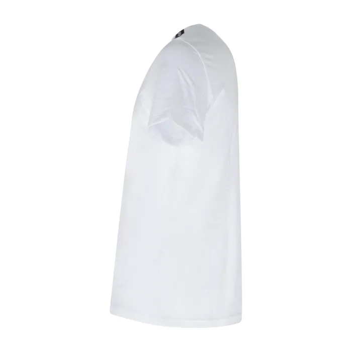 Emporio Armani - T-shirt bianca manica corta con bande logate sulle spalle per