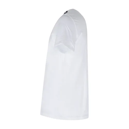 Emporio Armani - T-shirt bianca manica corta con bande logate sulle spalle per