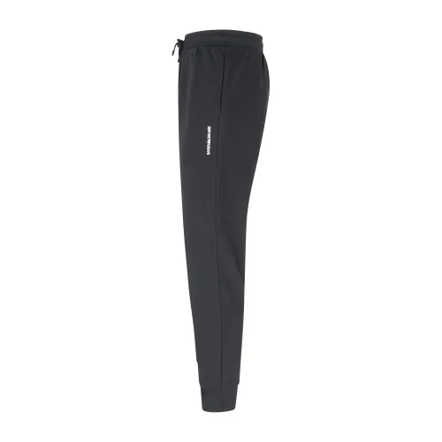 Emporio Armani - Pantalone tuta nera con ricamo logo sul fronte per uomo |