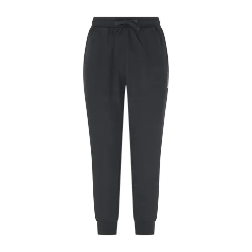 Emporio Armani - Pantalone tuta nera con ricamo logo sul fronte per uomo |