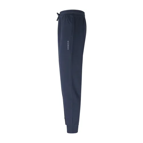 Emporio Armani - Pantalone tuta blu con ricamo logo sul fronte per uomo |