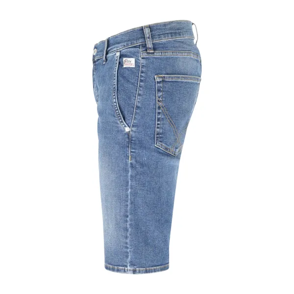 Roy Roger's - Bermuda denim medio tasca a filo slim fit per uomo | 2