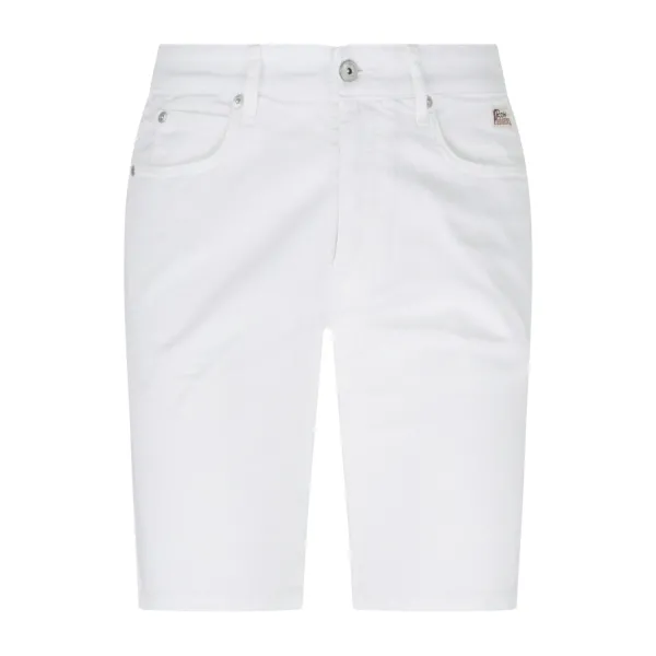 Roy Roger's - Bermuda bianca in cotone 5 tasche slim fit per uomo |