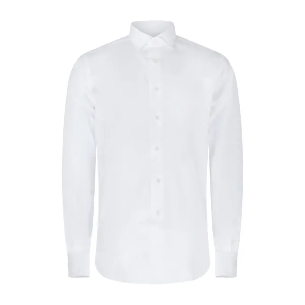 Xacus - Camicia bianca in cotone collo francese Tailor fit per uomo | 558ml