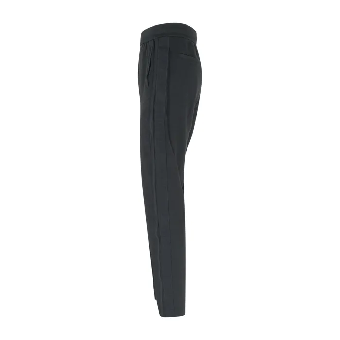 Armani Exchange - Pantalone tuta nero con bande logate laterali tono su tono