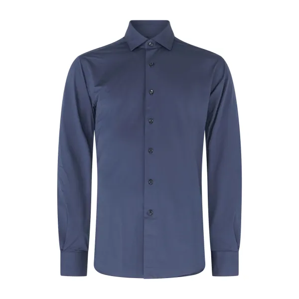 Xacus - Camicia blu in tessuto tecnico evolution fit per uomo | act358ml