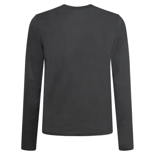 Polo Ralph Lauren - T-shirt manica lunga nera con logo ricamato sul petto per