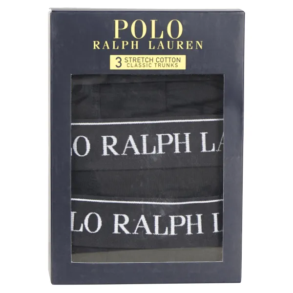 Polo Ralph Lauren - Set boxer neri da 3 pezzi con elastico per uomo | 2