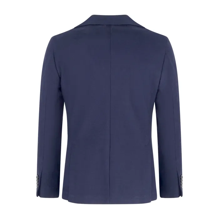 Sartoria Latorre - Giacca blu monopetto in jersey di cotone DR4 per uomo | jf44