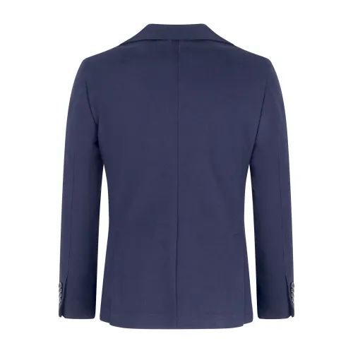 Sartoria Latorre - Giacca blu monopetto in jersey di cotone DR4 per uomo | jf44