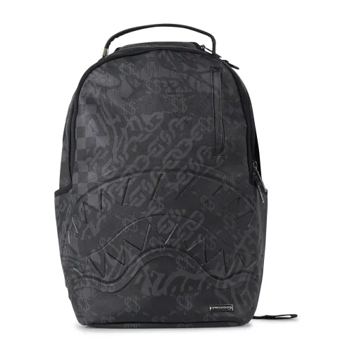 Sprayground - Zaino nero fantasia astratta all over tono su tono per uomo |