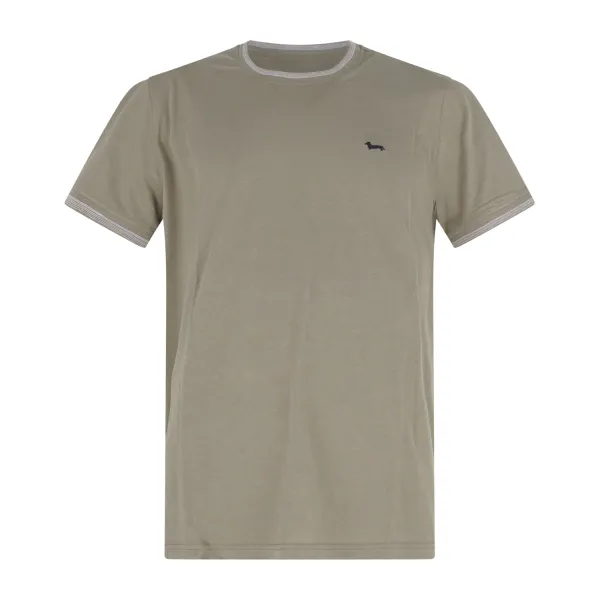 Harmont & Blaine - T-shirt verde manica corta con patch logo sul petto per uomo