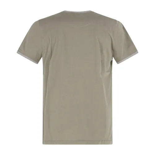Harmont & Blaine - T-shirt verde manica corta con patch logo sul petto per uomo