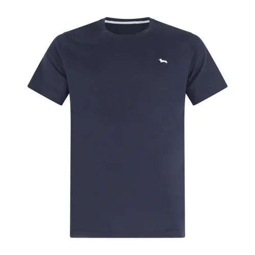 Harmont & Blaine - T-shirt blu con patch logo per uomo | inl1001n21055 808blu