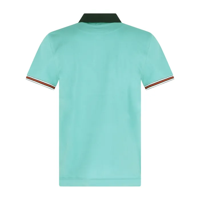 Harmont & Blaine - Polo verde con orli a contrasto e ricamo logo per uomo |