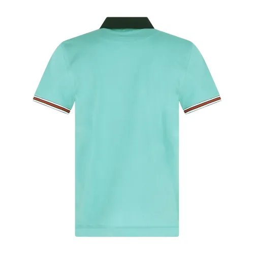Harmont & Blaine - Polo verde con orli a contrasto e ricamo logo per uomo |
