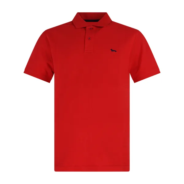 Harmont & Blaine - Polo rossa manica corta con patch logo per uomo |