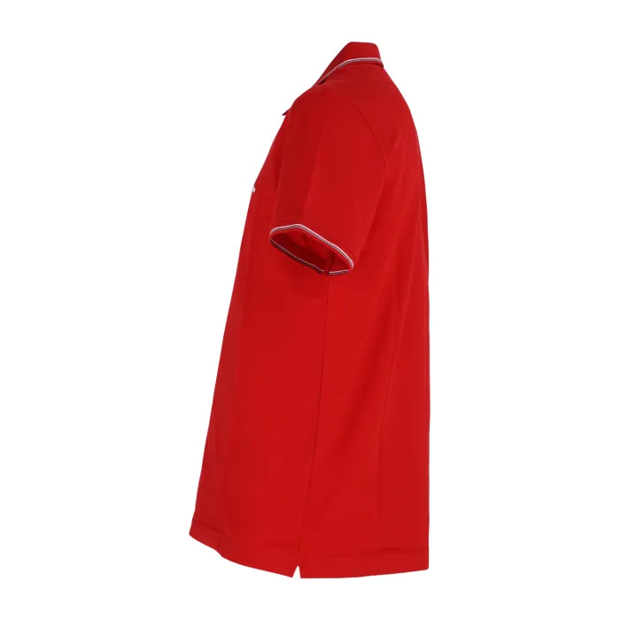 Harmont & Blaine - Polo rossa con righini a contrasto manica corta con patch