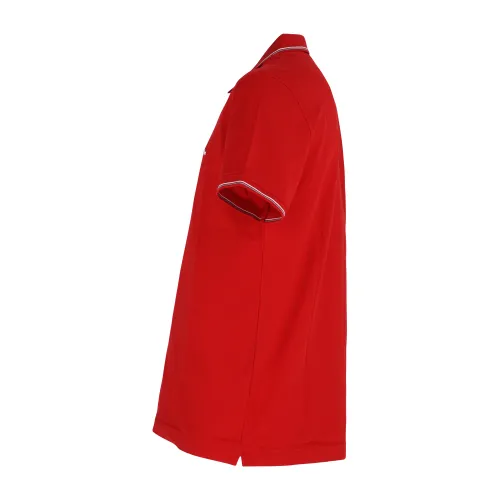 Harmont & Blaine - Polo rossa con righini a contrasto manica corta con patch