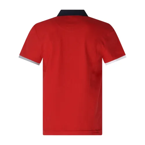 Harmont & Blaine - Polo rossa con maniche in contrasto e patch logo per uomo |