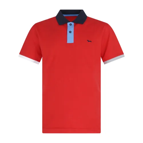 Harmont & Blaine - Polo rossa con maniche in contrasto e patch logo per uomo |