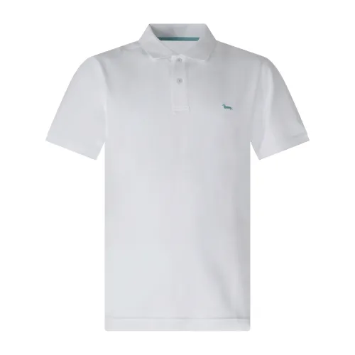 Harmont & Blaine - Polo bianca manica corta con patch logo per uomo |
