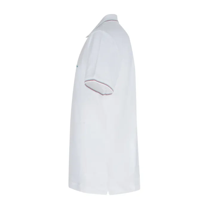 Harmont & Blaine - Polo bianca con righini a contrasto manica corta con patch