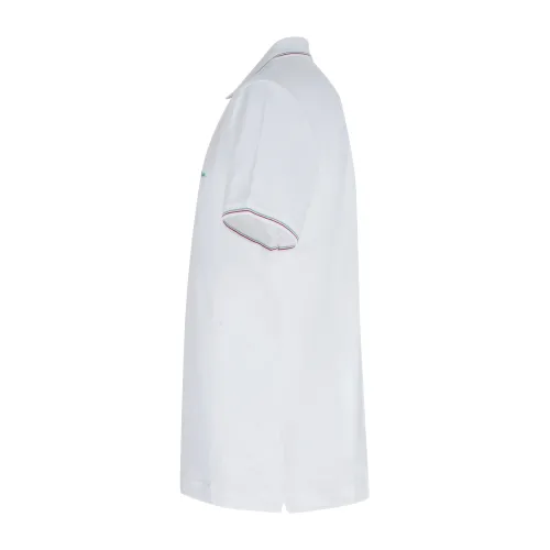 Harmont & Blaine - Polo bianca con righini a contrasto manica corta con patch