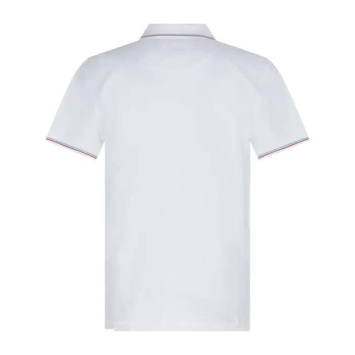 Harmont & Blaine - Polo bianca con righini a contrasto manica corta con patch