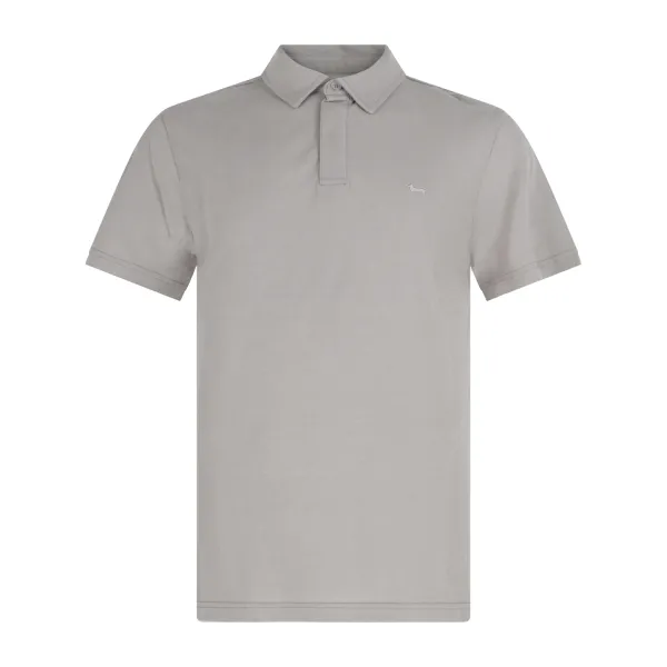 Harmont & Blaine - Polo beige in jersey crepe di cotone manica corta con patch