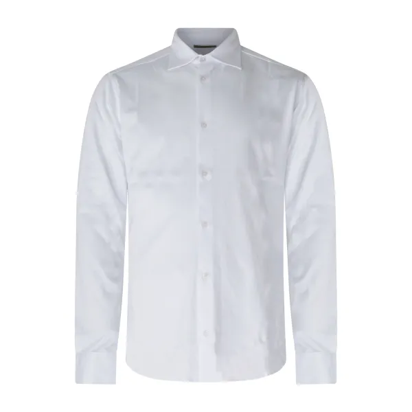Barbati - Camicia bianca manica lunga in jersey di cotone per uomo | ej-b145