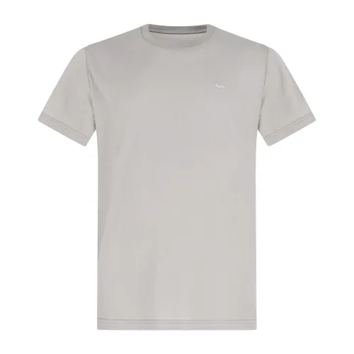 Harmont & Blaine - T-shirt beige in jersey crepe di cotone manica corta con