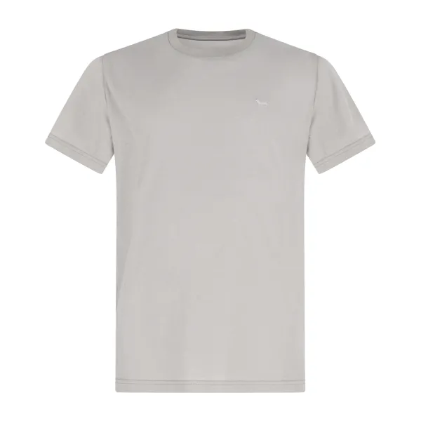 Harmont & Blaine - T-shirt beige in jersey crepe di cotone manica corta con
