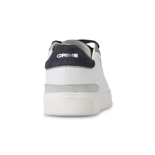 Crime London - Sneakers bianca in pelle bianca e dettagli in suede per uomo |