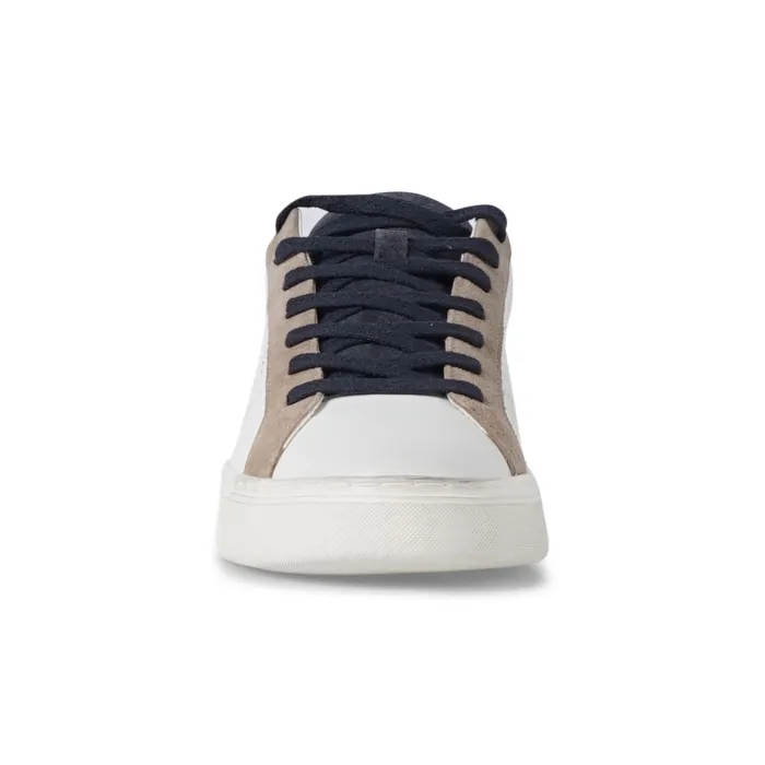 Crime London - Sneakers bianca in pelle bianca e dettagli in suede per uomo |
