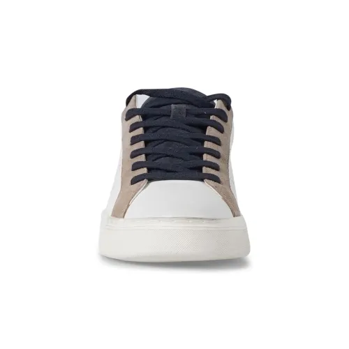 Crime London - Sneakers bianca in pelle bianca e dettagli in suede per uomo |