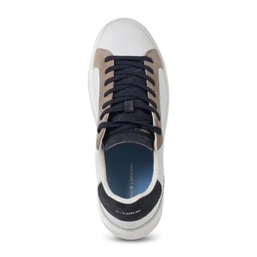 Crime London - Sneakers bianca in pelle bianca e dettagli in suede per uomo |