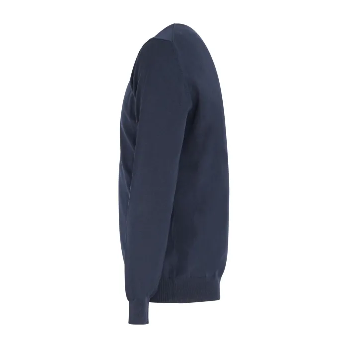 Harmont & Blaine - Maglione girocollo blu con patch logo per uomo |