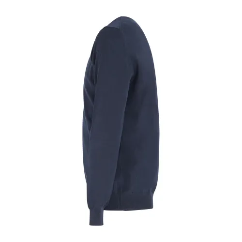 Harmont & Blaine - Maglione girocollo blu con patch logo per uomo |