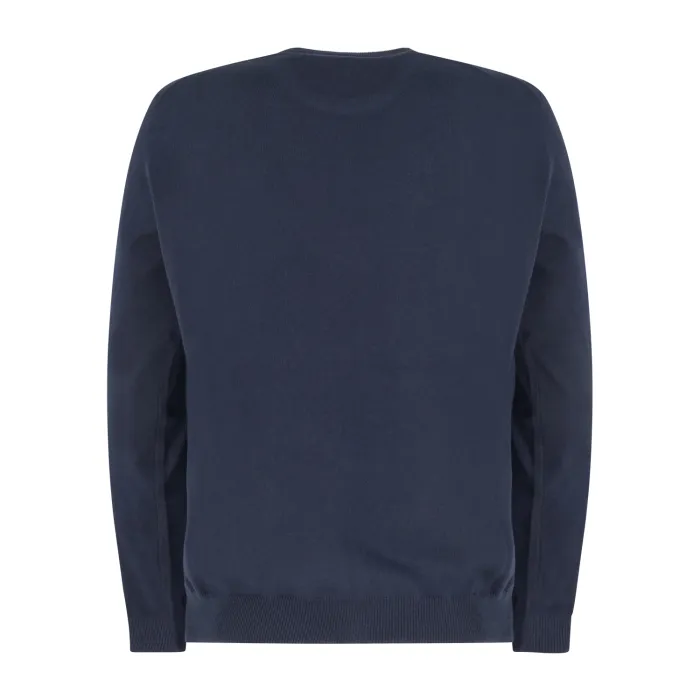 Harmont & Blaine - Maglione girocollo blu con patch logo per uomo |
