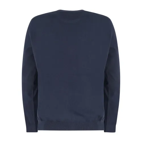 Harmont & Blaine - Maglione girocollo blu con patch logo per uomo |