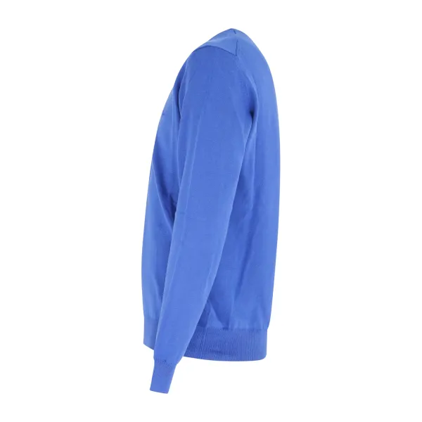 Harmont & Blaine - Maglione girocollo azzurra con patch logo per uomo | 2