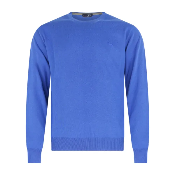 Harmont & Blaine - Maglione girocollo azzurra con patch logo per uomo |